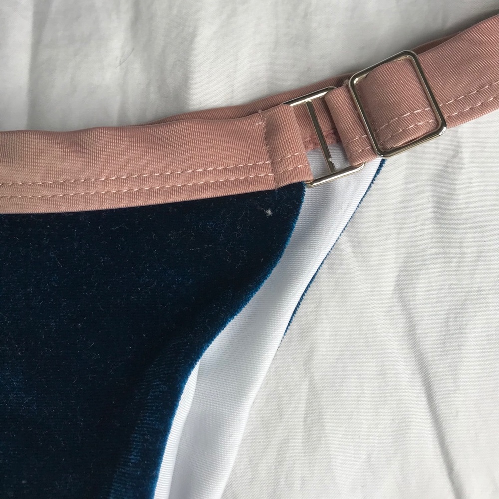 Blue velvet bikini set